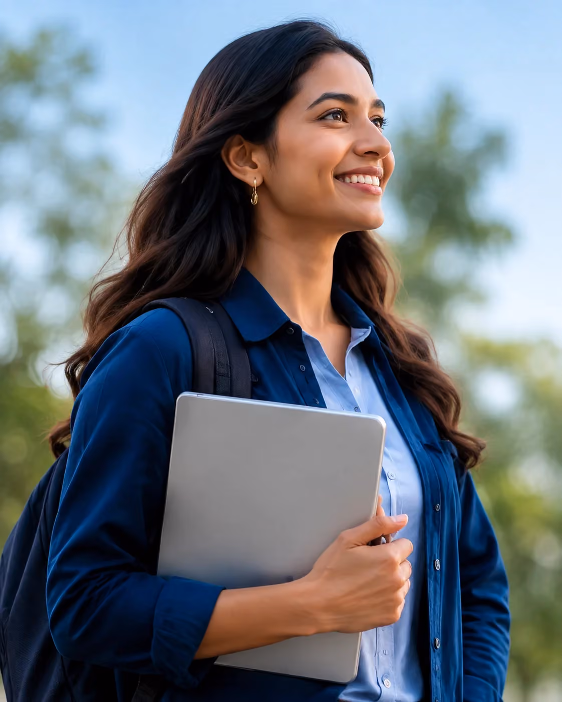 Illustration of a woman looking toward a brighter future