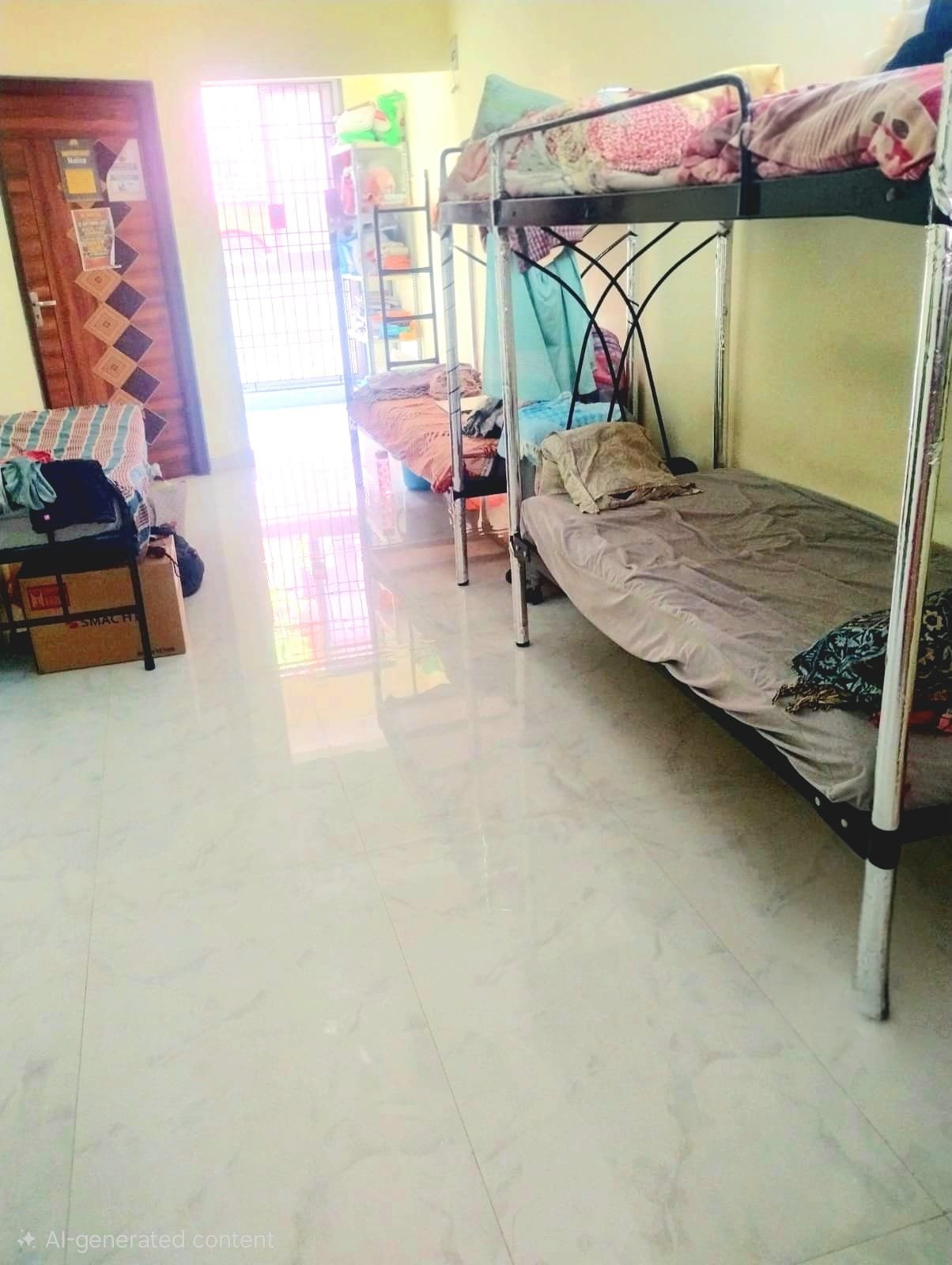 Owner-supplied Z Block first-floor five-sharing hall image bearing an AI watermark